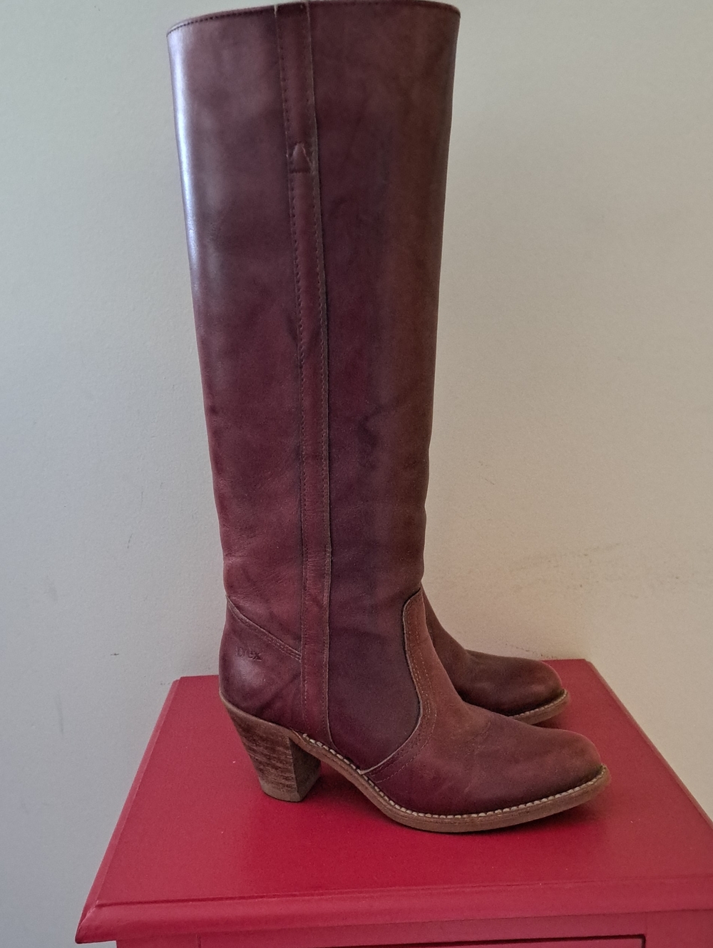 Vintage Dexter Tall Burgundy Leather Boots